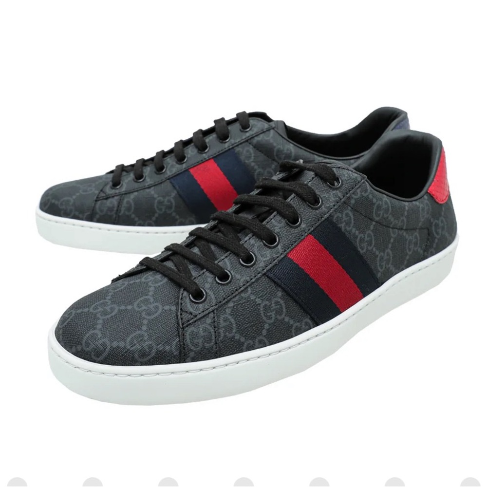 Men's GUCCI Ace Supreme Size 7.5 US 8.5 Web Detail Low Top Sneakers